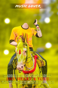 Face Cut Boy With Horse PicsArt HD Background For Editing