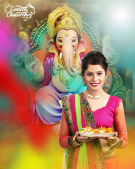 Ganesh Photo Editing Background High Resolution With Girls