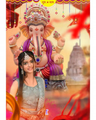 Ganpati Bappa Girl Picsart Editing Background Full HD Download Img
