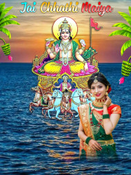 Happy Chhath Puja Girls Photo PicsArt Editing Background