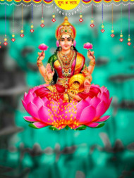 Happy Diwali Lord Ganesha With Maa Laxmi PicsArt Background