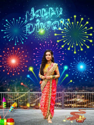 Happy Diwali Photoshop CB Background With Girls