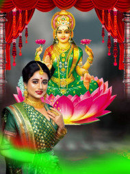 Lakshmi Puja Diwali CB Background for Photoshop Editing With Girls