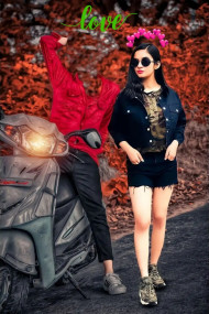 Love Snapseed CB Facecut Boy With Girl  Background HD