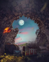 Moon Night Photo Editing Background Full HD