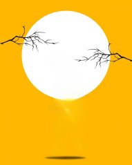 Moon With Yellow Background CB For Viral Photo Editing Wallpaper HD