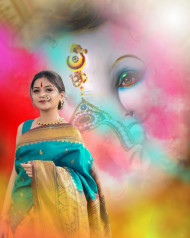 Saree Girl Ganesh Ji Photo Editing Background HD Images Download