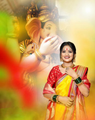 With Girl Lord Ganesh Ji Photo Editing Background HD Images